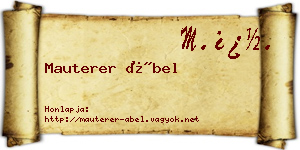 Mauterer Ábel névjegykártya